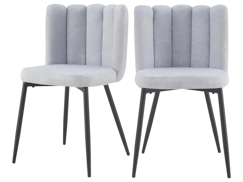 Chaise Rosy En Tissu Gris (lot De 2) 1 Chaise Rosy En Tissu Gris (lot De 2)