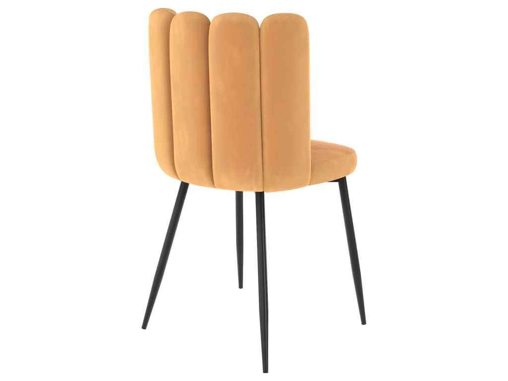 Chaise Rosy En Velours Jaune (lot De 2) 5 Chaise Rosy En Velours Jaune (lot De 2) – Image 5