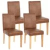 Lot De 4 Chaises De Salle à Manger Synthétique Marron Vieilli Pieds Clairs CDS04151 8 Lot De 4 Chaises De Salle à Manger Synthétique Marron Vieilli Pieds Clairs CDS04151 -Deco.fr Soldes Boutique chaise 13014995