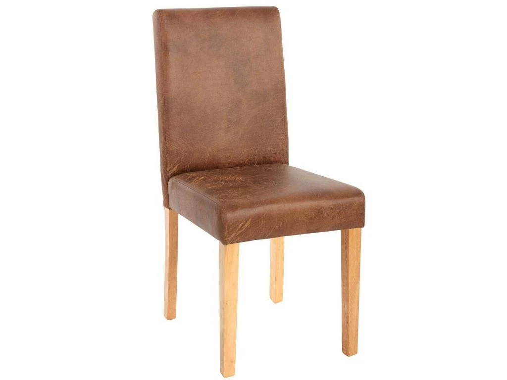 Lot De 4 Chaises De Salle à Manger Synthétique Marron Vieilli Pieds Clairs CDS04151 2 Lot De 4 Chaises De Salle à Manger Synthétique Marron Vieilli Pieds Clairs CDS04151 – Image 2