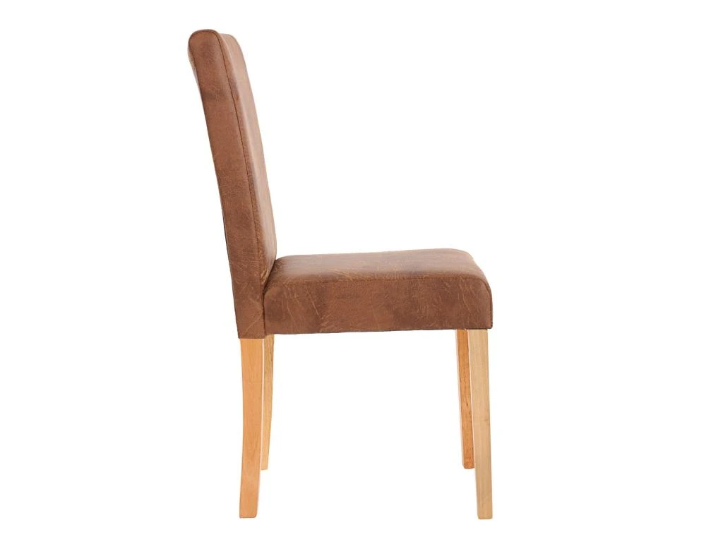 Lot De 4 Chaises De Salle à Manger Synthétique Marron Vieilli Pieds Clairs CDS04151 3 Lot De 4 Chaises De Salle à Manger Synthétique Marron Vieilli Pieds Clairs CDS04151 – Image 3