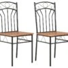 Lot De 2 Chaises De Salle à Manger Cuisine Design Classique Marron MDF CDS020701