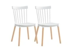 Pack 2 Chaises De Salle à Manger Valencia Blanc 44x52.5x81.5cm Thinia Home