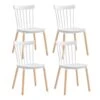 Pack 4 Chaises De Salle à Manger Valencia Blanc 44x52.5x81.5cm Thinia Home