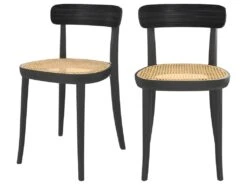 Chaise Aslaug En Bois Noir (lot De 2)