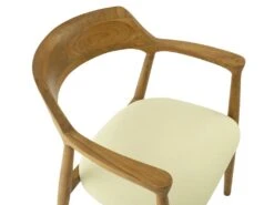 Lot De 2 Chaises Avec Accoudoirs En Teck Et Tissu - Naturel Et Crème - SOUADY -Deco.fr Soldes Boutique chaise 13144749