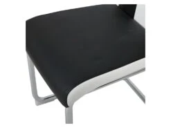 Lot De 2 Chaises - Simili Blanc Et Noir - L 55 X P 45 X H 99 Cm - LEON -Deco.fr Soldes Boutique chaise 13272743