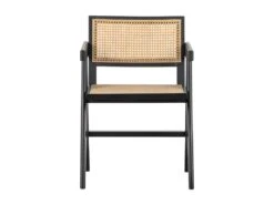 Gunn - Chaise En Bois Et Rotin - Couleur - Noir