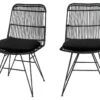 Uyuni - Lot De 2 Chaises Design En Rotin - Couleur - Noir -Deco.fr Soldes Boutique chaise 13295455
