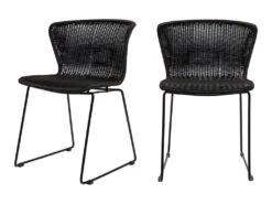 Wings - Lot De 2 Chaises Indoor/outdoor En Résine Tressée - Couleur - Noir