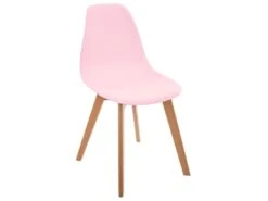 Chaise Pour Enfant En Bois Et Polypropylène Rose H 58 Cm