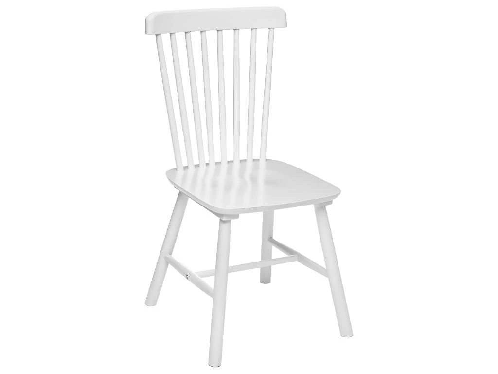 Chaise De Table Blanche En Bois D'Hévéa H 87 Cm 1 Chaise De Table Blanche En Bois D'Hévéa H 87 Cm