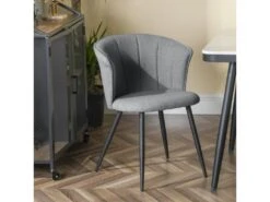 Lot De 2 Chaises De Salle À Manger Scandinave Fauteuil Assise Rembourrée En Bouclette Pieds, Gris -Deco.fr Soldes Boutique chaise 13543517