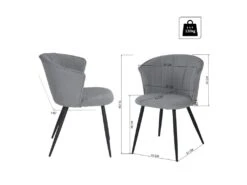 Lot De 2 Chaises De Salle À Manger Scandinave Fauteuil Assise Rembourrée En Bouclette Pieds, Gris -Deco.fr Soldes Boutique chaise 13543519