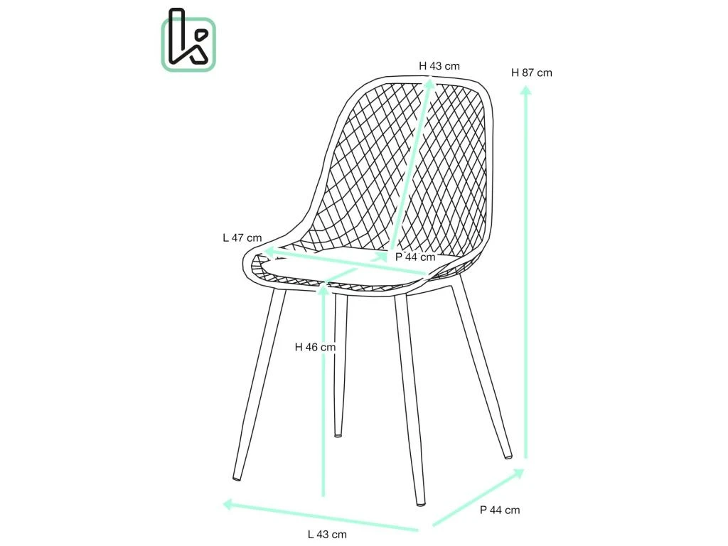 Lot De 2 Chaises De Cuisine Design Ajouré SELI (gris Beige) 5 Lot De 2 Chaises De Cuisine Design Ajouré SELI (gris Beige) – Image 5