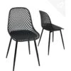 Lot De 2 Chaises De Cuisine Design Ajouré SELI (noir) -Deco.fr Soldes Boutique chaise 13581235