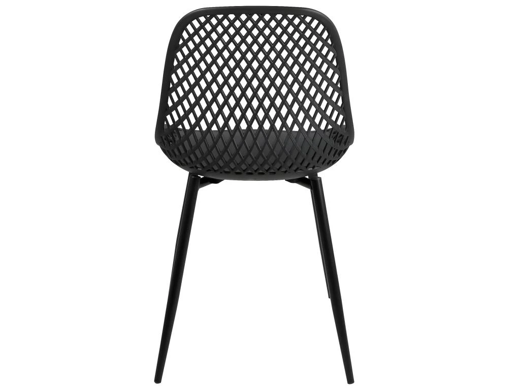 Lot De 2 Chaises De Cuisine Design Ajouré SELI (noir) 4 Lot De 2 Chaises De Cuisine Design Ajouré SELI (noir) – Image 4