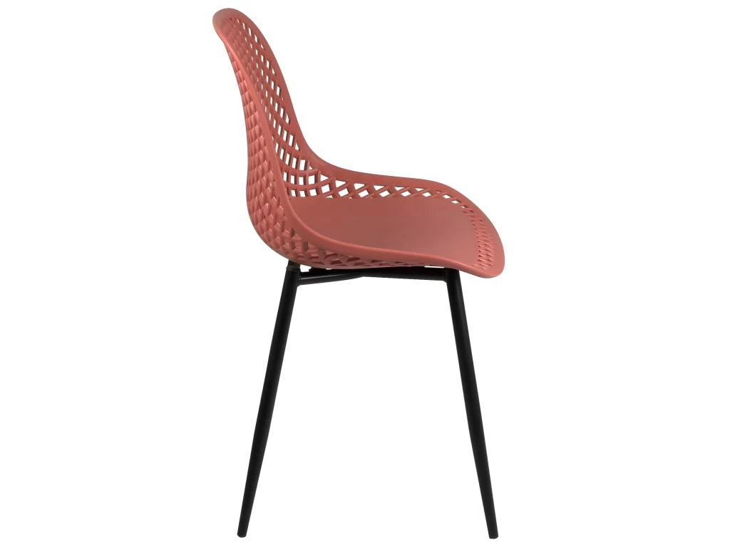 Lot De 2 Chaises De Cuisine Design Ajouré SELI (rouge) 3 Lot De 2 Chaises De Cuisine Design Ajouré SELI (rouge) – Image 3