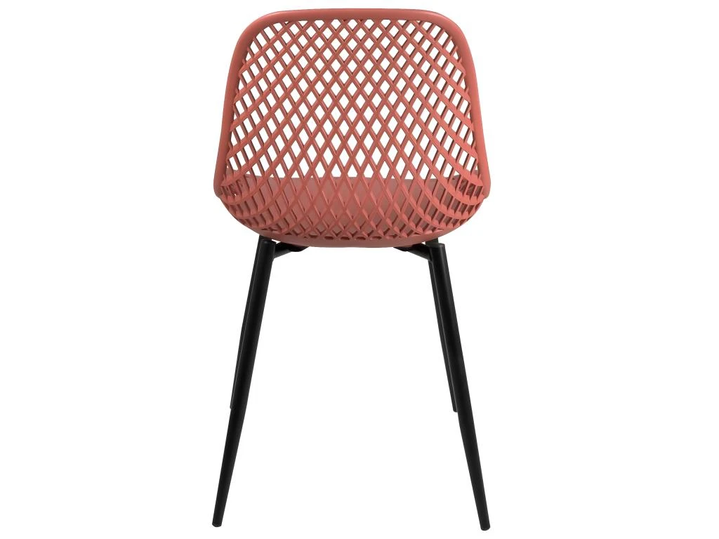 Lot De 2 Chaises De Cuisine Design Ajouré SELI (rouge) 4 Lot De 2 Chaises De Cuisine Design Ajouré SELI (rouge) – Image 4