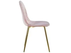 Lot De 4 Chaises Matelassées Norway Velours Rose -Deco.fr Soldes Boutique chaise 13696899