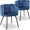 Lot De 2 Chaises Amela Velours Bleu