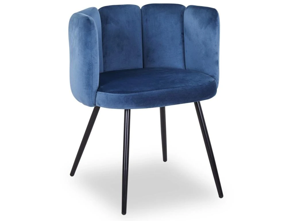 Lot De 2 Chaises Amela Velours Bleu 2 Lot De 2 Chaises Amela Velours Bleu – Image 2