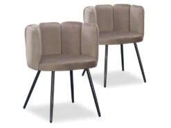Lot De 2 Chaises Amela Velours Taupe