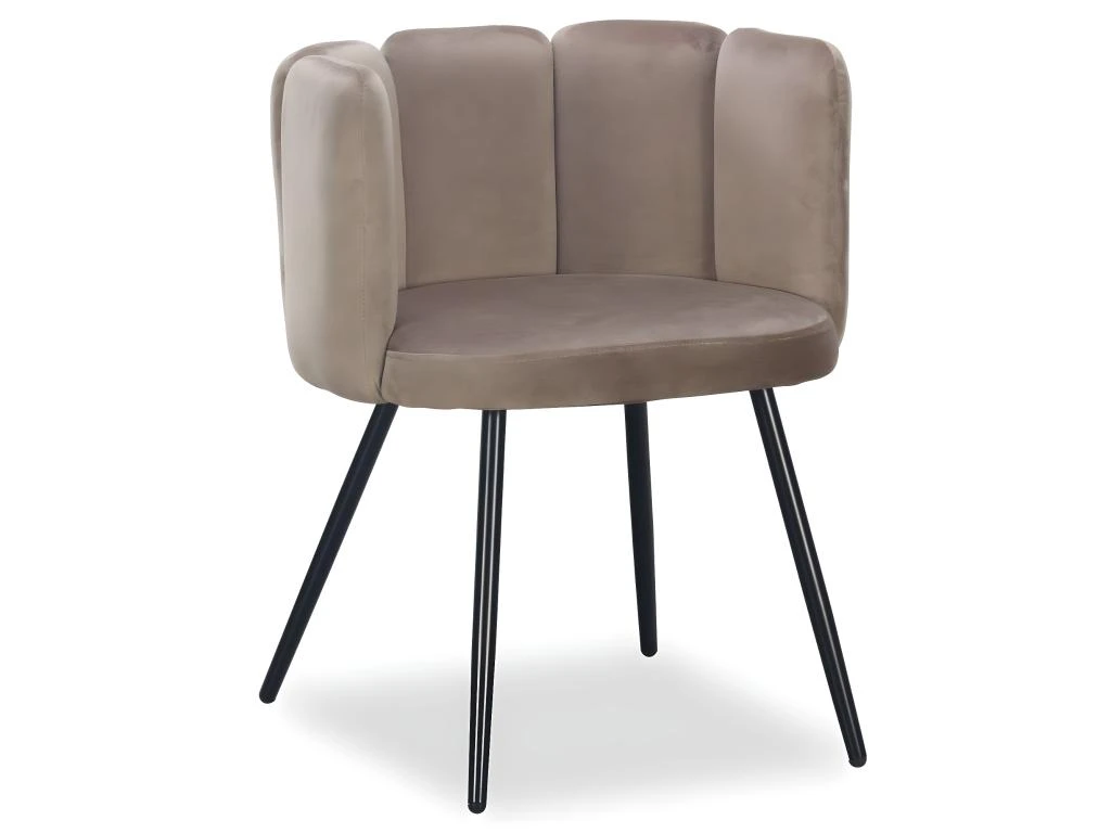 Lot De 2 Chaises Amela Velours Taupe 2 Lot De 2 Chaises Amela Velours Taupe – Image 2