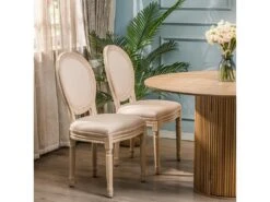 Lot De 2 Chaises En Bois Avec Assise En Tissu Beige 7 Lot De 2 Chaises En Bois Avec Assise En Tissu Beige -Deco.fr Soldes Boutique chaise 13878957