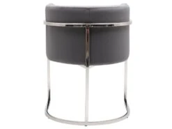 Chaise Avec Accoudoirs - Velours Et Acier Inoxydable - Gris Et Chromé - PERIA De Pascal MORABITO -Deco.fr Soldes Boutique chaise 13881959