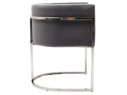 Lot De 6 Chaises Avec Accoudoirs - Velours Et Acier Inoxydable - Gris Et Chromé - PERIA De Pascal MORABITO -Deco.fr Soldes Boutique chaise 13885573