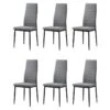 Lot De 6 Chaises Contemporain - Structuré En Tissu Gris Chiné Et Métal Noir -Deco.fr Soldes Boutique chaise 13955581