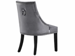 Ensemble De 4 Chaises De Salle à Manger Windsor - Rembourrage En Velours Moelleux Et Pieds En Bois Massif Robustes - Parfait Pour Votre Salle à Manger Et Salon - Gris Foncé -Deco.fr Soldes Boutique chaise 13971279