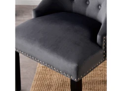 Ensemble De 4 Chaises De Salle à Manger Windsor - Rembourrage En Velours Moelleux Et Pieds En Bois Massif Robustes - Parfait Pour Votre Salle à Manger Et Salon - Gris Foncé -Deco.fr Soldes Boutique chaise 13971287