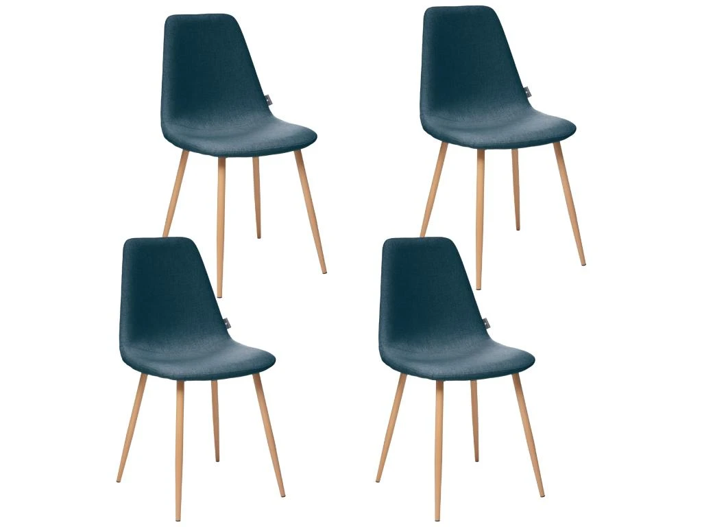 Lot De 4 Chaises 'roka' Bleu Jean 1 Lot De 4 Chaises 'roka' Bleu Jean