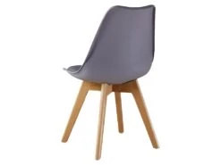 Ensemble De 4 Chaises De Salle à Manger Lorenzo Avec Siège élégant En Similicuir Et Pieds En Bois Massif - Parfait Pour La Salle à Manger, Le Salon - Gris -Deco.fr Soldes Boutique chaise 14228981