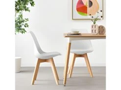 Ensemble De 4 Chaises De Salle à Manger Lorenzo Avec Siège élégant En Similicuir Et Pieds En Bois Massif - Parfait Pour La Salle à Manger, Le Salon - Blanc 12 Ensemble De 4 Chaises De Salle à Manger Lorenzo Avec Siège élégant En Similicuir Et Pieds En Bois Massif - Parfait Pour La Salle à Manger, Le Salon - Blanc -Deco.fr Soldes Boutique chaise 14229017