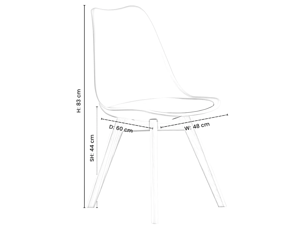 Ensemble De 4 Chaises De Salle à Manger Lorenzo Avec Siège élégant En Similicuir Et Pieds En Bois Massif - Parfait Pour La Salle à Manger, Le Salon - Blanc 8 Ensemble De 4 Chaises De Salle à Manger Lorenzo Avec Siège élégant En Similicuir Et Pieds En Bois Massif - Parfait Pour La Salle à Manger, Le Salon - Blanc – Image 8