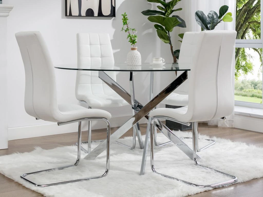 Lot De 6 Chaises NADYA - Simili - Blanc 2 Lot De 6 Chaises NADYA - Simili - Blanc – Image 2