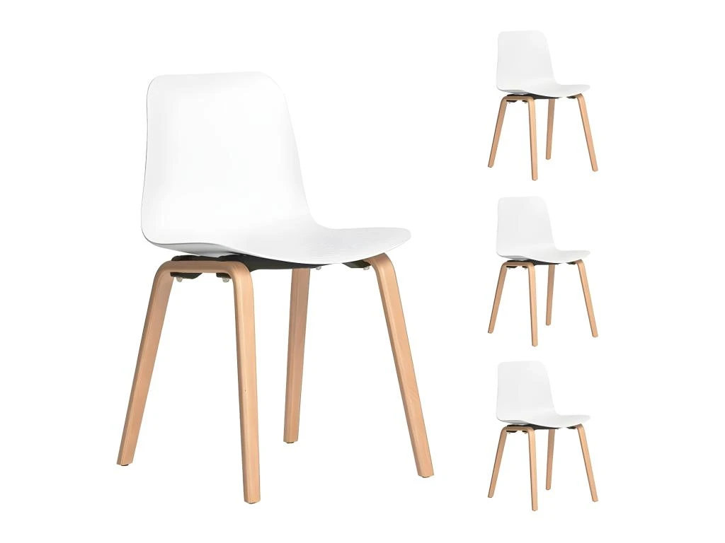 Quatuor De Chaises Blanc - LUCIE 1 Quatuor De Chaises Blanc - LUCIE