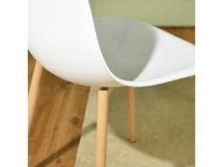 URBAN MEUBLE Lot De 4 Chaise Salle à Manger Scandinave Blanc Résine Pieds Couleur Bois -Deco.fr Soldes Boutique chaise 14505655