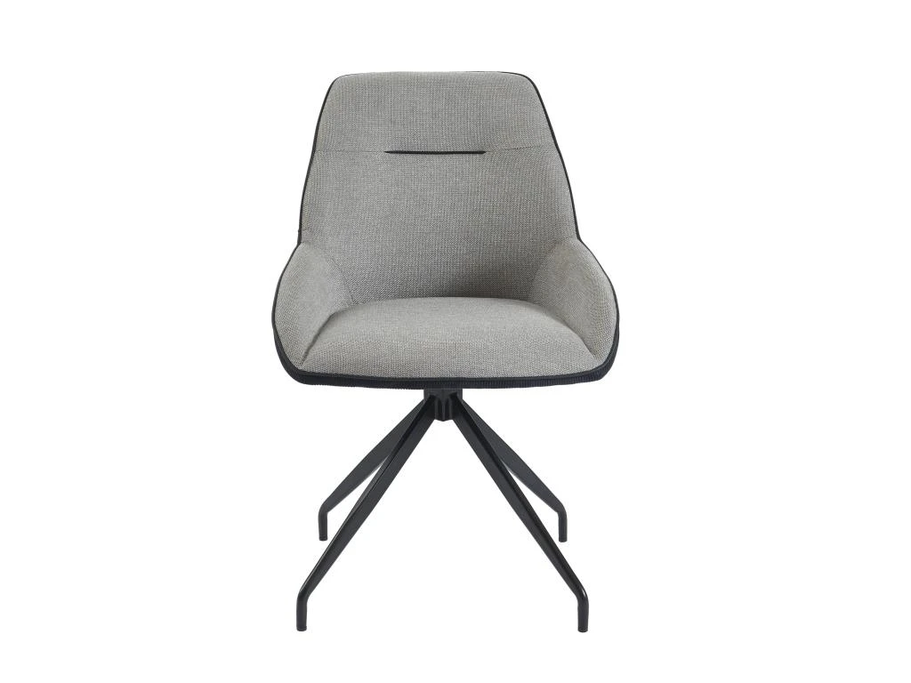 Lot De 6 Chaises En Tissu, Velours Côtelé Et Métal - Gris Et Anthracite - CHANILA 3 Lot De 6 Chaises En Tissu, Velours Côtelé Et Métal - Gris Et Anthracite - CHANILA – Image 3