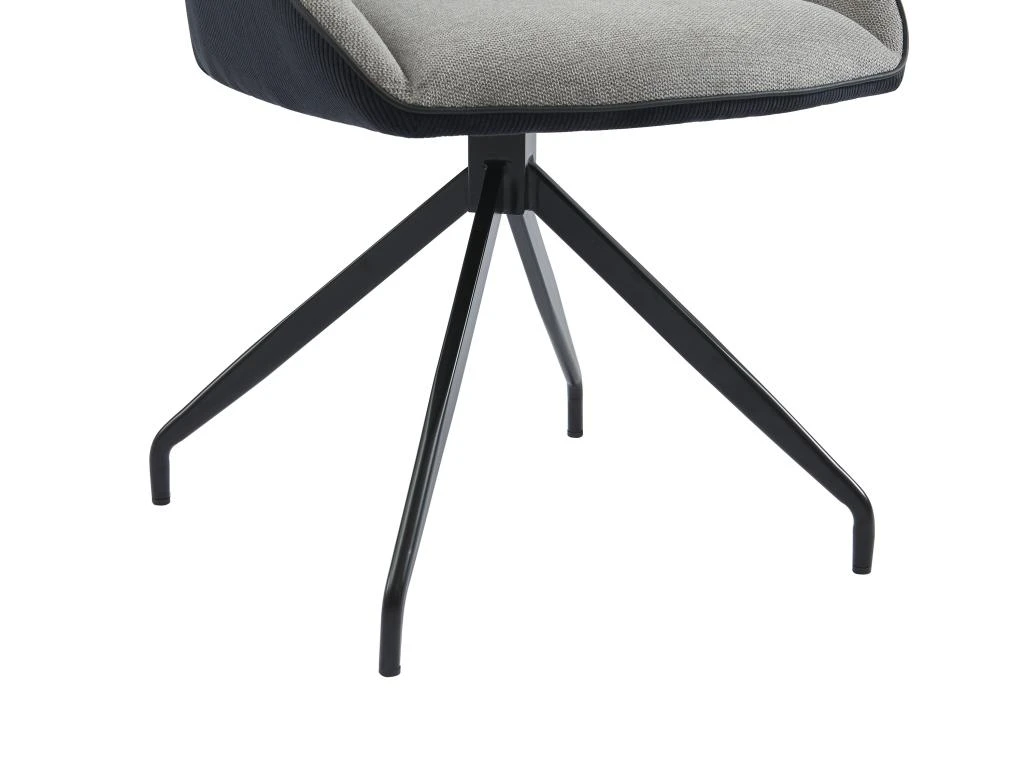 Lot De 6 Chaises En Tissu, Velours Côtelé Et Métal - Gris Et Anthracite - CHANILA 7 Lot De 6 Chaises En Tissu, Velours Côtelé Et Métal - Gris Et Anthracite - CHANILA – Image 7