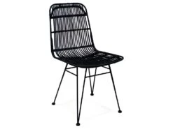 Chaise Design En Rotin "Caracas" 88cm Noir