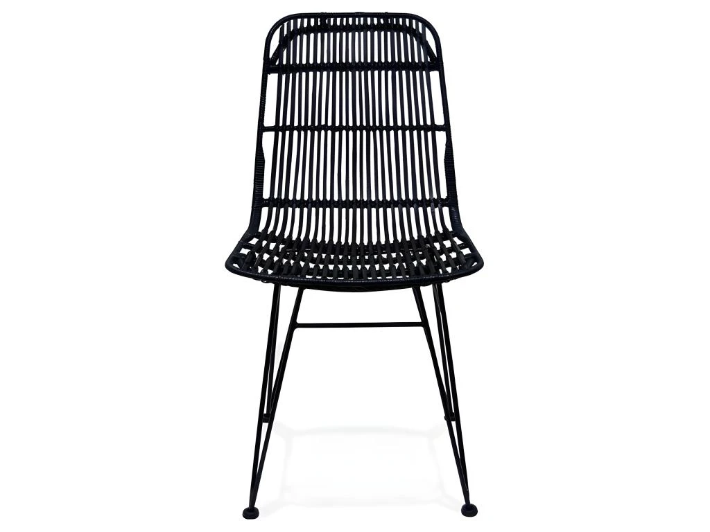 Chaise Design En Rotin "Caracas" 88cm Noir 2 Chaise Design En Rotin "Caracas" 88cm Noir – Image 2
