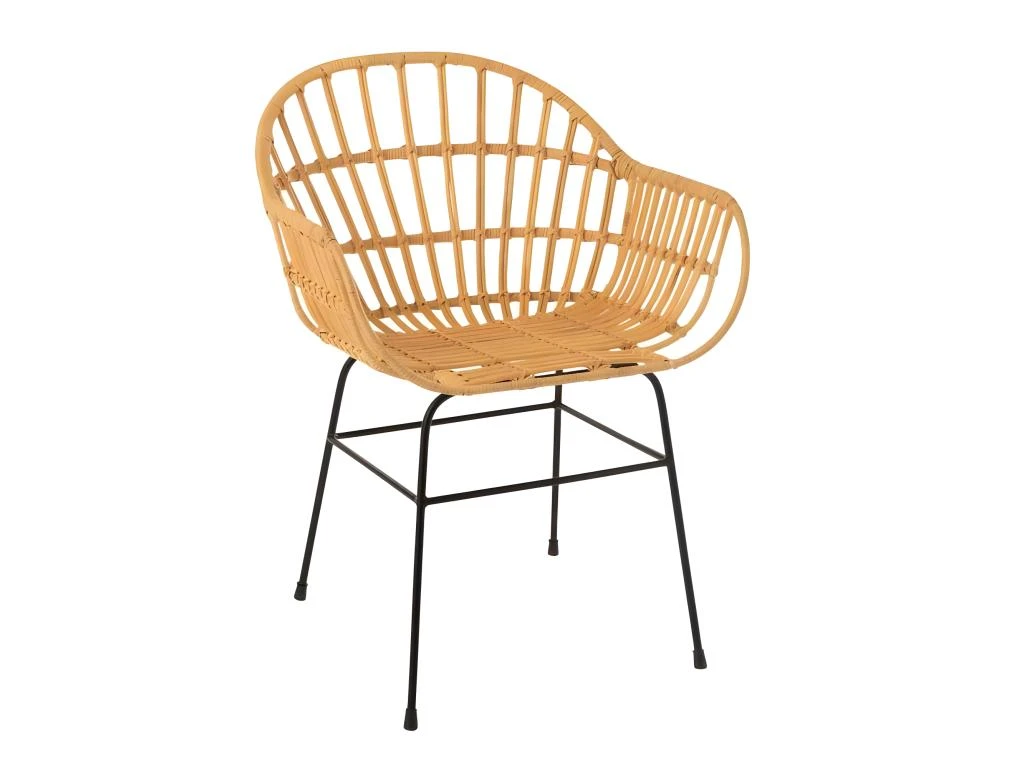 Chaise Design En Rotin "Keni" 80cm Naturel 1 Chaise Design En Rotin "Keni" 80cm Naturel