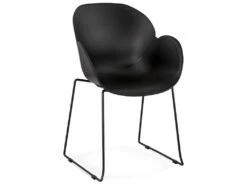 Chaise Design Avec Accoudoirs "Riod" 89cm Noir