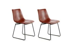 Lot De 2 Chaises Design "Caila" 82cm Marron Café