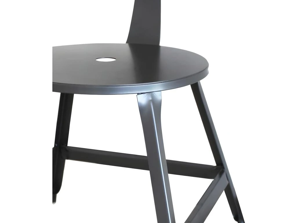 Lot De 2 Chaises Vintage "Madison" 83cm Gris 3 Lot De 2 Chaises Vintage "Madison" 83cm Gris – Image 3