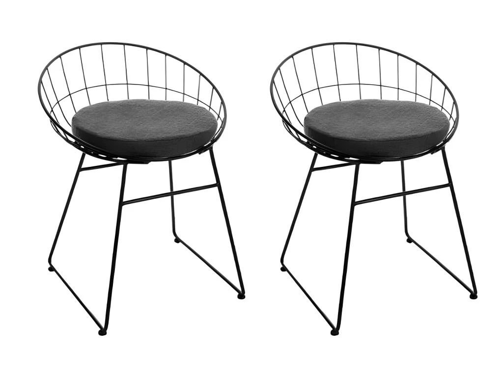Lot De 2 Chaises Design "Modern" 64cm Noir 1 Lot De 2 Chaises Design "Modern" 64cm Noir